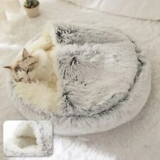 2 in 1 Schlafsack Nest Plüsch rundes Katzen, kleine Hunde Bett warm bequem Korb