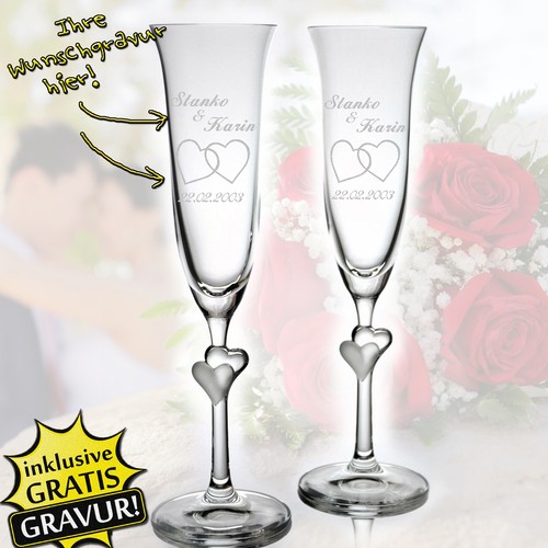 2er set sektgläser hochzeit - sektgläser,