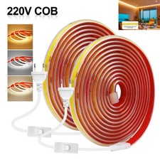 230V COB LED Streifen Stripe Wasserdicht Leiste Band Selbstklebend  Lichterkette