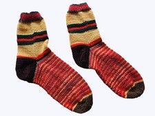 Damen SOCKEN, GR. 40/41,gestreift Bunt,SOCKENWOLLE ,Merino HANDARBEIT,GESTRICKT 
