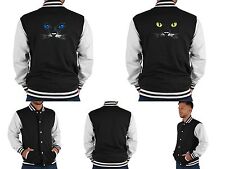 Herren College Jacke - Katzenmotiv - Katzenaugen - Katzen Motiv Jacke Männer
