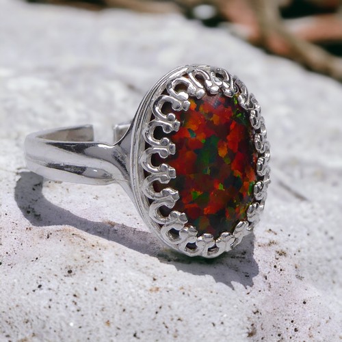 Schwarzer lap opal ring - schwarzer,