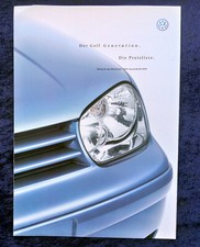 VW Golf 4 Preisliste v 28.05.1999, ...Golf Generation