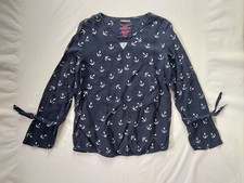 STREET ONE Tolle Bluse maritim Anker Gr. 38 Langarm Blau