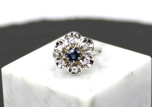 Sapphire diamond ring - sapphire, ring,