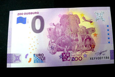 ZOO DUISBURG TIERWELT 0 EURO ANIMAL WORLD SOUVENIR BANKNOTE GELDSCHEIN SCHEIN !