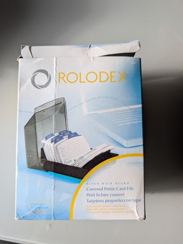 Rolodex black covered petite - black,