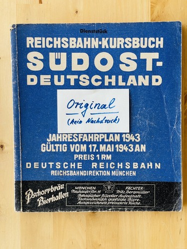 Original reichsbahn kursbuch - original, reichsbahn-kursbuch