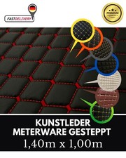 Kunstleder Leder Meterware Polsterstoff Stoff 140cm Bezugsstoff gesteppt Polster