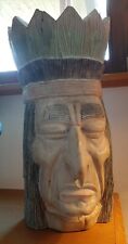 Indianer Skulptur, Holzfigur,  Massiv, Handarbeit, 42 cm groß, NEU