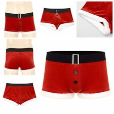 Herren Boxershorts Weihnachtsmann Kostüm Samt Nachtwäsche Glatt Unterwäsche