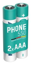 ANSMANN Akku AAA Micro 550 mAh 1,2V NiMH, 2 Stück, wiederaufladbar DECT Telefon