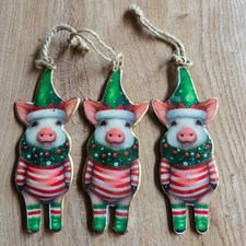 3 x Weihnachten Deko Schweine