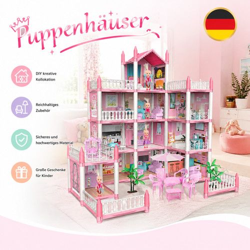 Puppenhaus mit led licht - puppenhaus,
