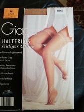 Halterlose Strümpfe Giada, seidige Glanz 42-44, 20-22den,Neu, Sandalettferse, 