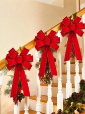 Großer roter Weihnachtsbogen, 30cm x 50cm, für Baum & Tür - bei Billig24