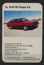 Audi 80 Coupe 5 S Vintage Kwartet card/Quartet card/Spielkarte