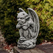 Gargoyle Torwächter Wächter  Steinfigur 46 cm 21 kg Grau Beton frostsicher