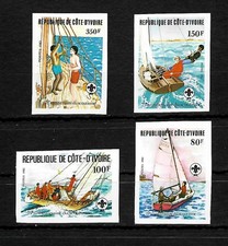 Elfenbeinküste: 75 Jahre Pfadfinder, Boys Scout #728-731B, postfrisch