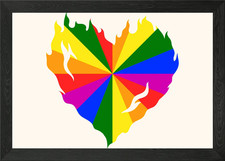Herz in Flammen gerahmtes