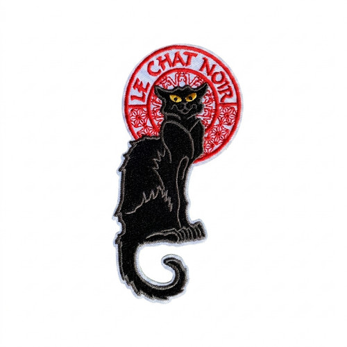 Chat noir patchaufnäher - le,
