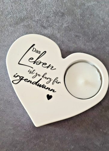 Herz teelichthalter mit spruch - teelichthalter,