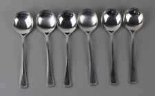 WMF DEN HAAG Perlrand 6x Suppentassenlöffel Löffel Tassenlöffel Länge ca16,7 cm