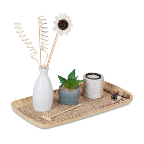 Teelichthalter mit tablett zen - teelichthalter,