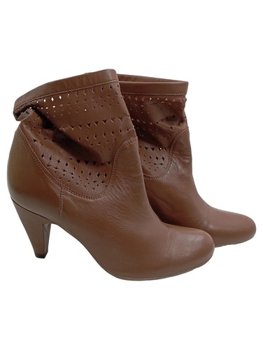 Damen stiefeletten leder braun - leder,