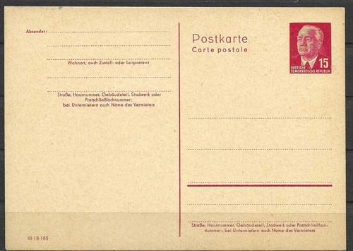 Ddr 1956 ganzsachen - ddr, p