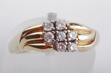 Brillant Diamant Ring 585 14kt Gelbgold 7 Brillanten 0,27ct #