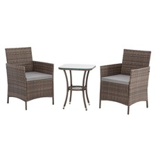 B-Ware Gartenmöbelset 3-tlg. Rattan Gartenlounge SVITA BROOKLYN BISTRO Braun