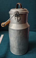 Milchkanne Aluminium mit Griff Deckel knapp 30 cm und etwa 2 Liter