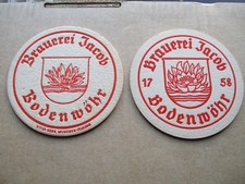 2 alte Bierdeckel Brauerei Jacob aus Bodenwöhr