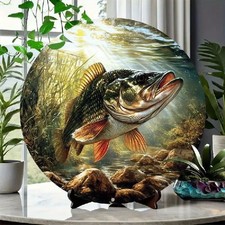 Blechschild rund Barsch Fisch