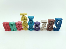 Stapelzahlen 100er Zahlenraum in Montessori-Farben Satz aus 20 Stapelzahlen