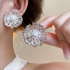 Große Blume Ohrstecker 925