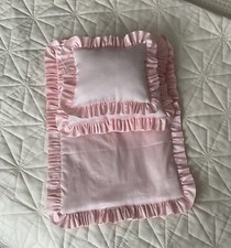 Nostalgie Puppenbettwäsche Kissen  Wiegen Puppenbett Puppenwagen Rosa