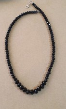 Unikat!  Halskette Kette aus ONYX Schwarz  43 cm 