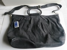 Große Handtasche Umhängetasche schwarz Wildleder, Funbag, ca. 50x35 cm