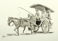 Asiatisches Pferdefuhrwerk