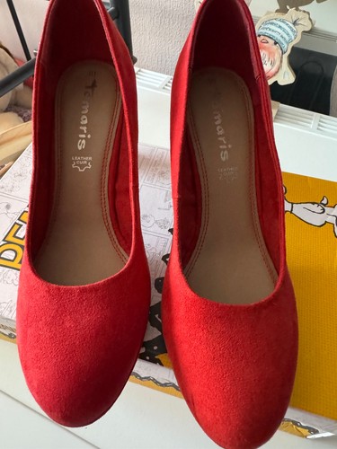 Rote lederpumps tamaris - rote,
