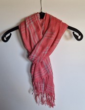 Primark, Karierter Schal (Frühling/Herbst), Grau / Pink