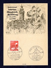 All.Bes. Postkarte LEIPZIG C1 - 13.6.48 - SoSt "Rassehundeausstellung Leipzig"