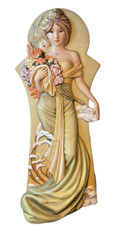 Goebel Artis Orbis Mucha Bild-Kunst Bonn Spring  1900 Porzellanvase ca. 28 cm