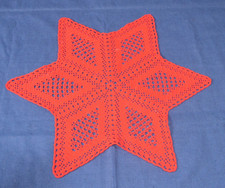 Roter Weihnachtsstern, Deckchen, gehäkelt, Baumwolle Durchmesser 53 cm