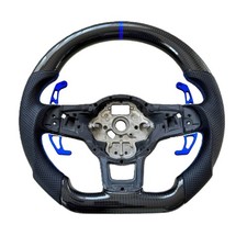 Carbon Leder Lenkrad Blau für