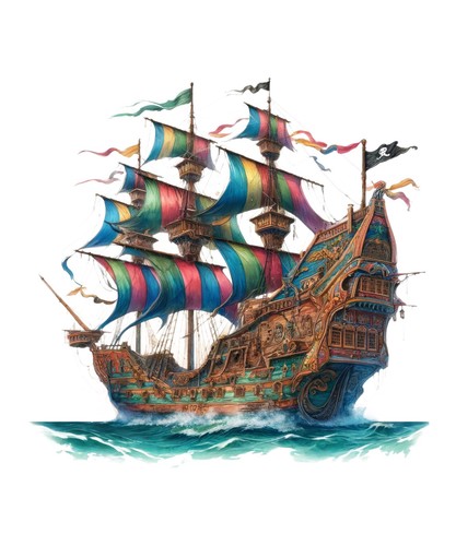 Vintage piratenschiff 9x9 - vintage,