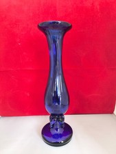 Vintage Kobaltblaue Glasvase – 25 cm – Mundgeblasen – 1970er Jahre