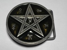 Alchemy Gothic Pentagramm Gürtelschnalle 6 cm Durchmesser RAR 1997